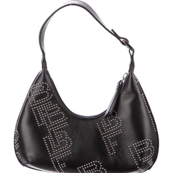 Authentic BY Far stud embellished leather hobo style shoulder top handle bag